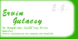 ervin gulacsy business card
